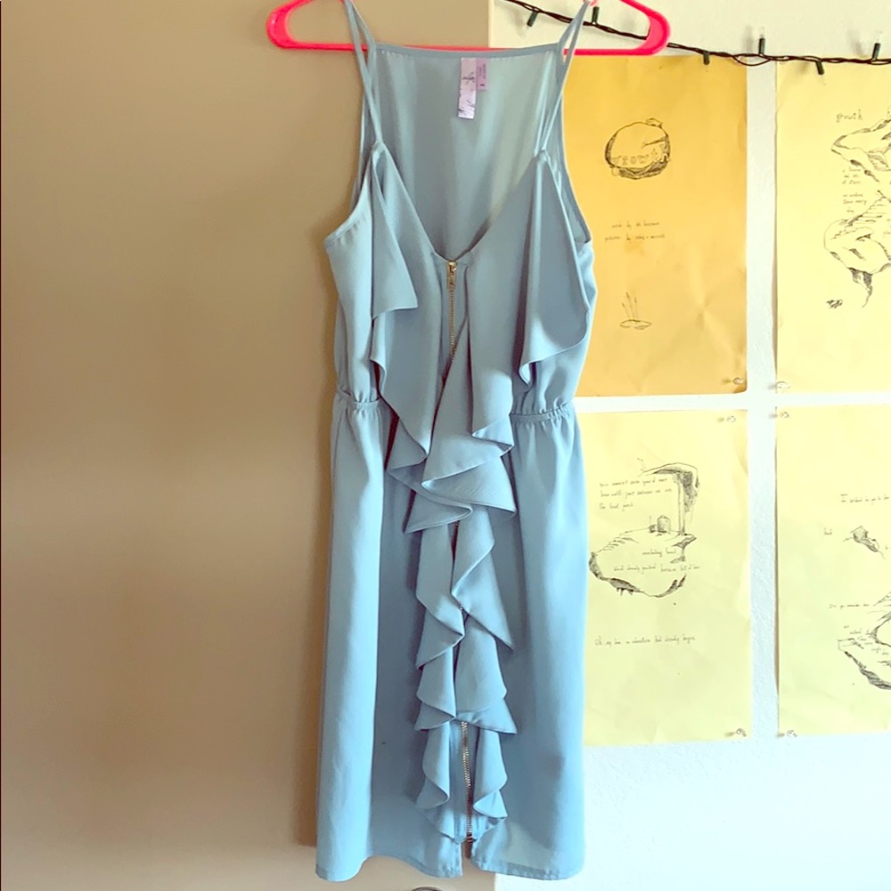 Light Blue Zip Up Sundress